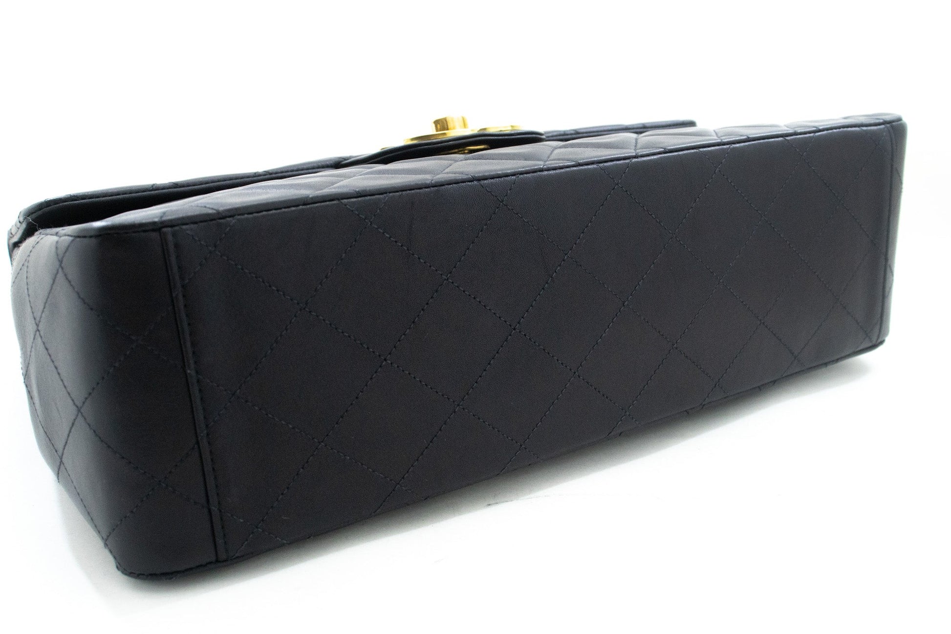 Chanel Classic Large " New Chain Shoulder Bag Black Lambskin