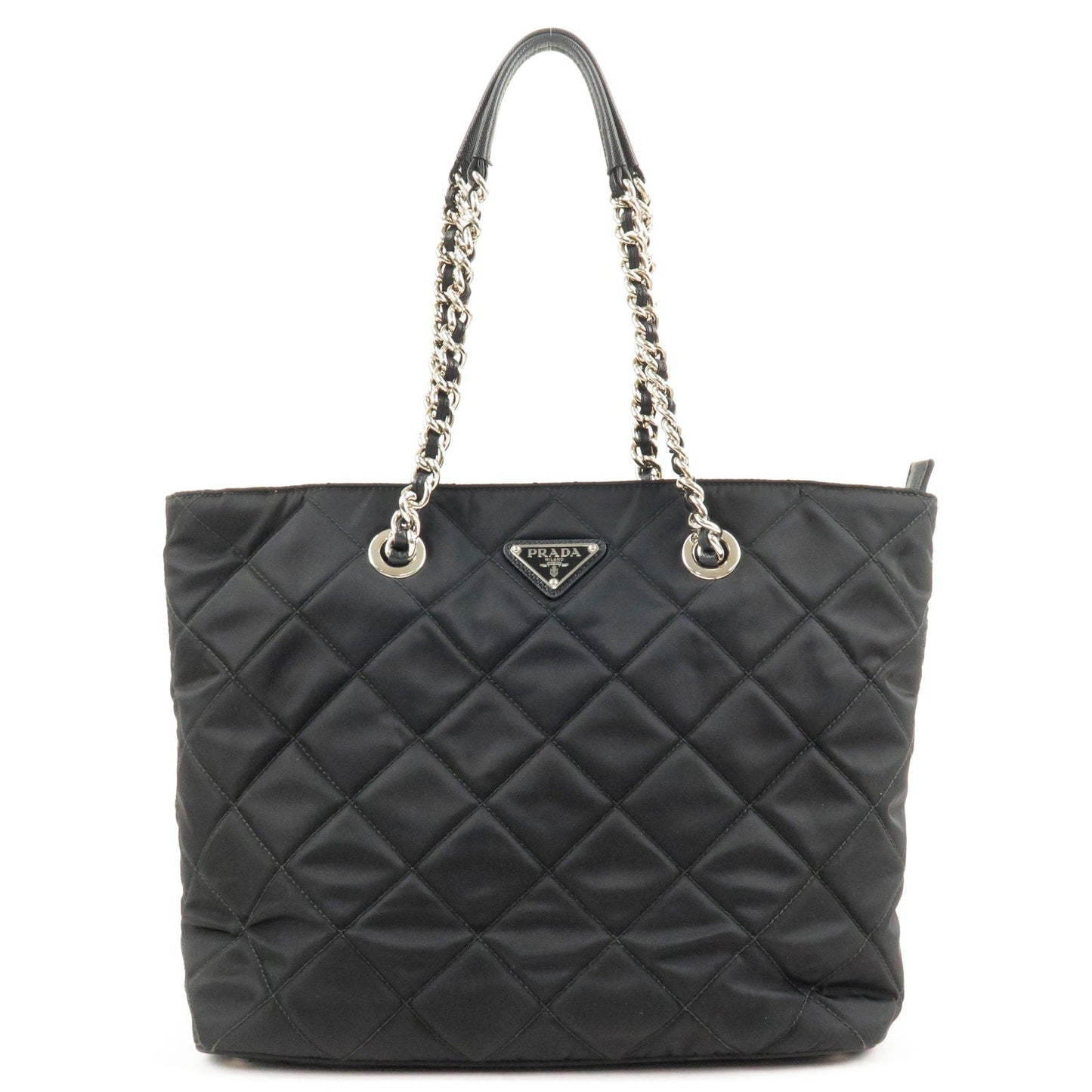 Prada Prada Logo Nylon Leather Quilting Chain Shoulder Bag