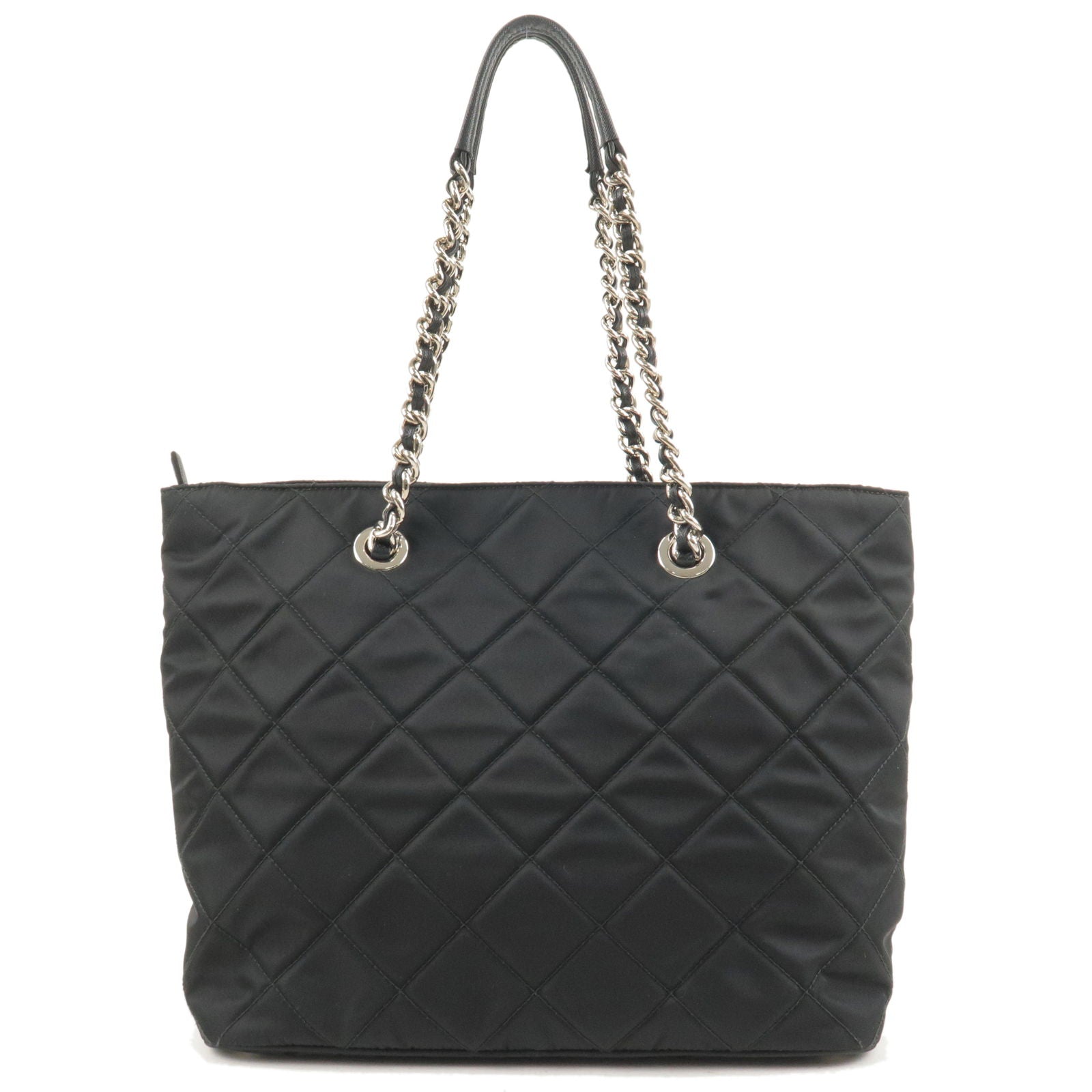 Prada Prada Logo Nylon Leather Quilting Chain Shoulder Bag