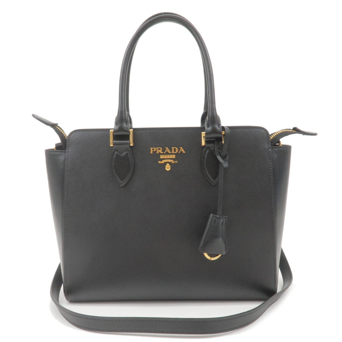 Prada Prada Leather 2Way Shoulder Bag Hand Bag Nero