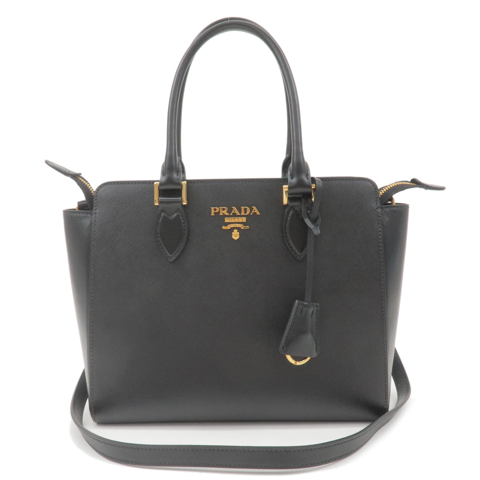 Prada Prada Leather 2Way Shoulder Bag Hand Bag Nero