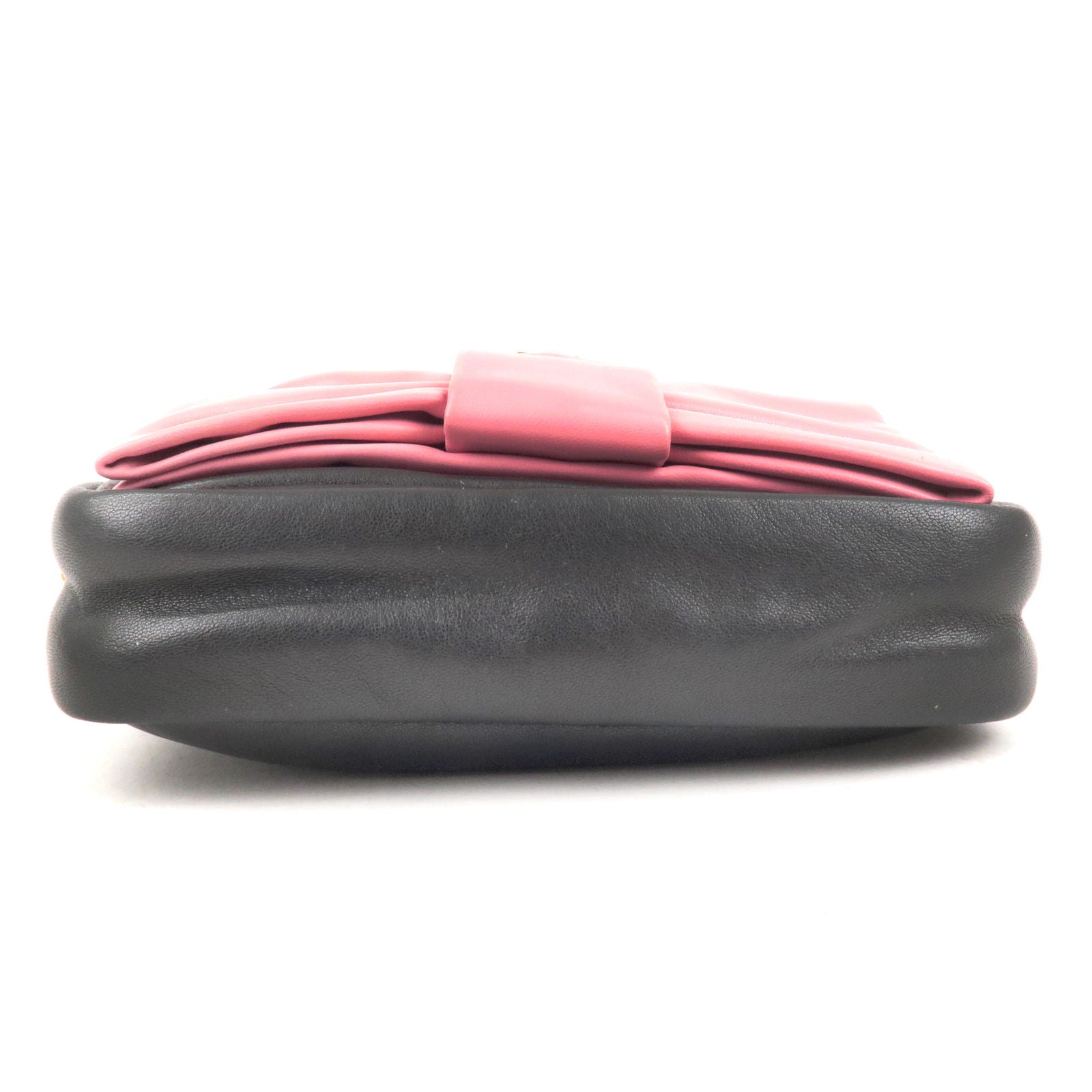 Prada Prada Logo Leather Ribbon Shoulder Bag Pink Black