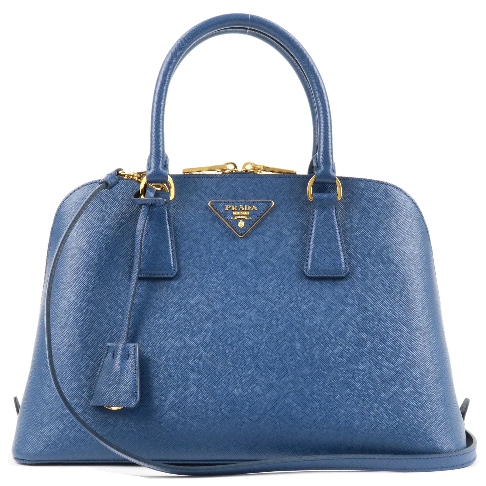 Prada Prada Logo Leather 2Way Bag Shoulder Bag Bluette