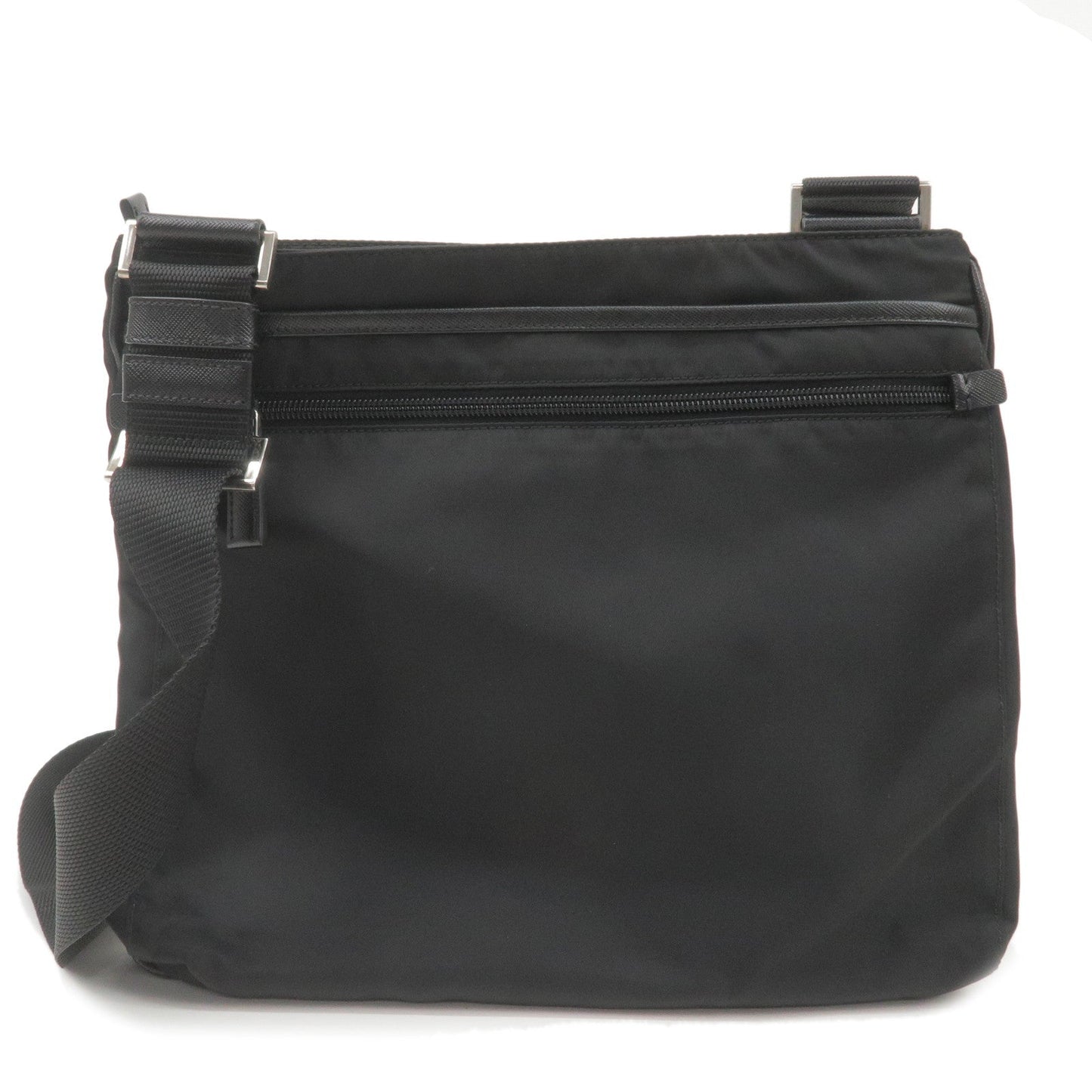 Prada Prada Logo Nylon Leather Shoulder Bag Nero Black Black 36701 15