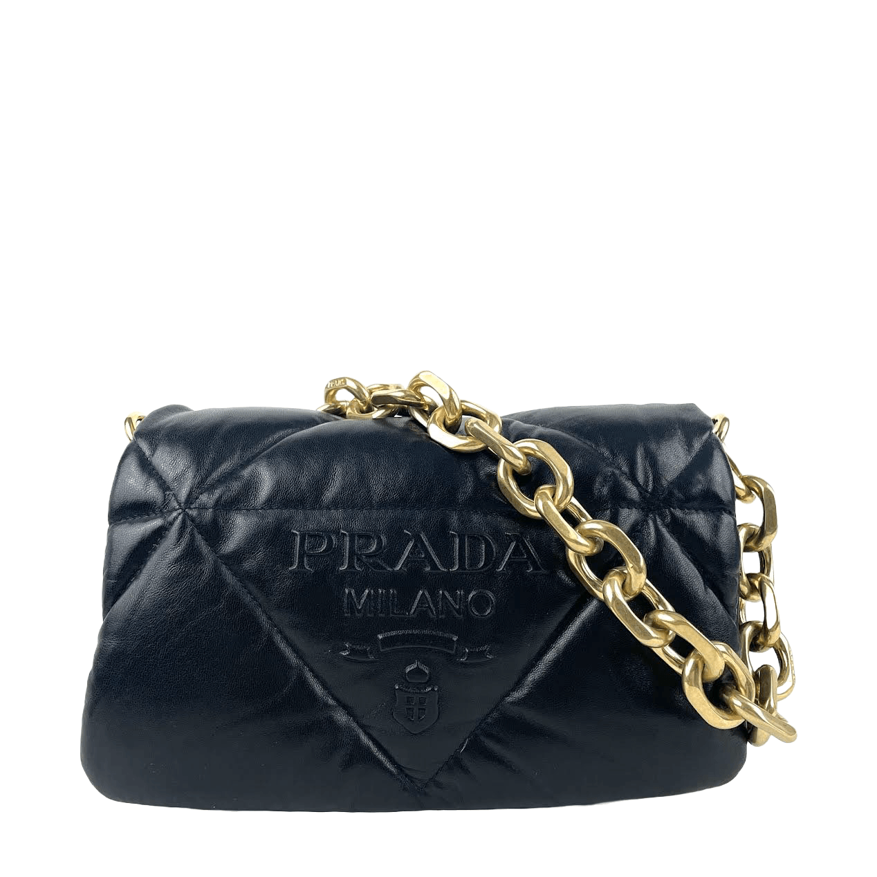Prada Padded Nappa Shoulder Bag Leather