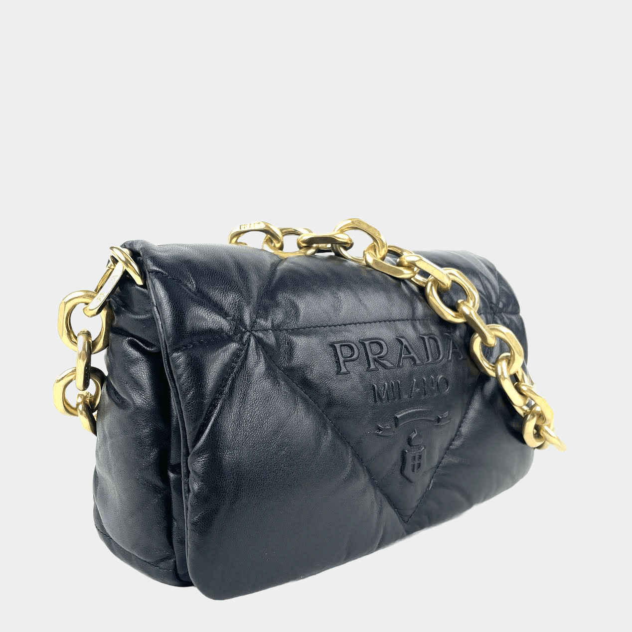 Prada Padded Nappa Shoulder Bag Leather
