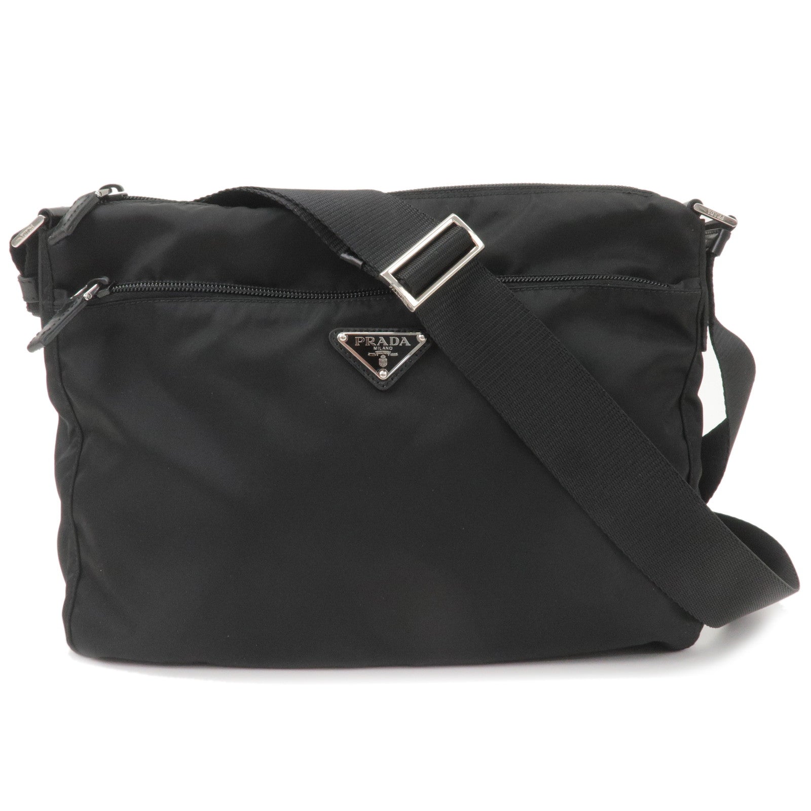 Prada Prada Logo Nylon Leather Shoulder Bag Nero Black Bt0421 36725 10