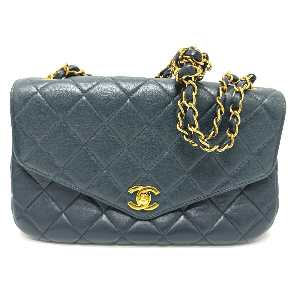 Chanel lambskin Navy Quilting WChain CC Matelasse Tote Bag