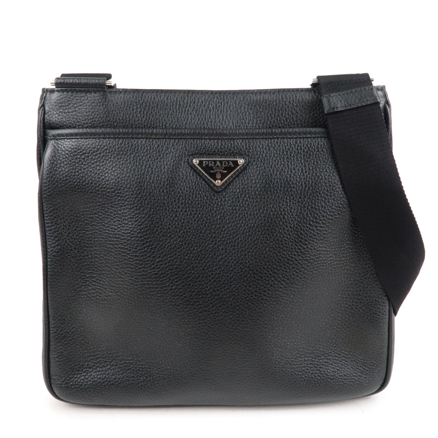 Prada Prada Logo Leather Shoulder Bag Hand Bag Black S 36971 14