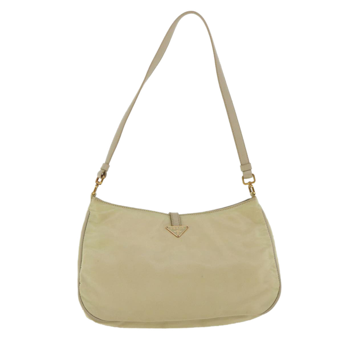 Prada Accessory Pouch Luxury Handbag Nylon Beige Clutch Bag