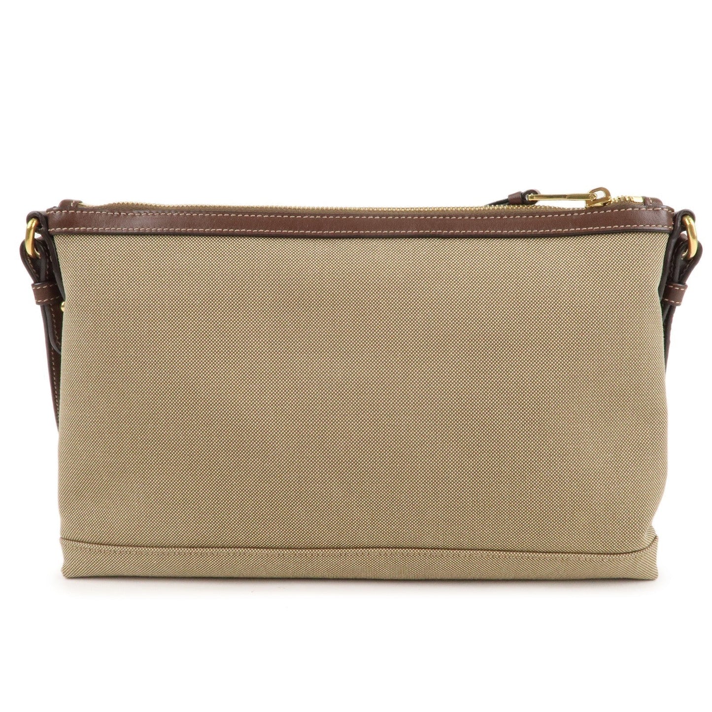 Prada Prada Logo Jacquard Leather Shoulder Bag Beige Brown