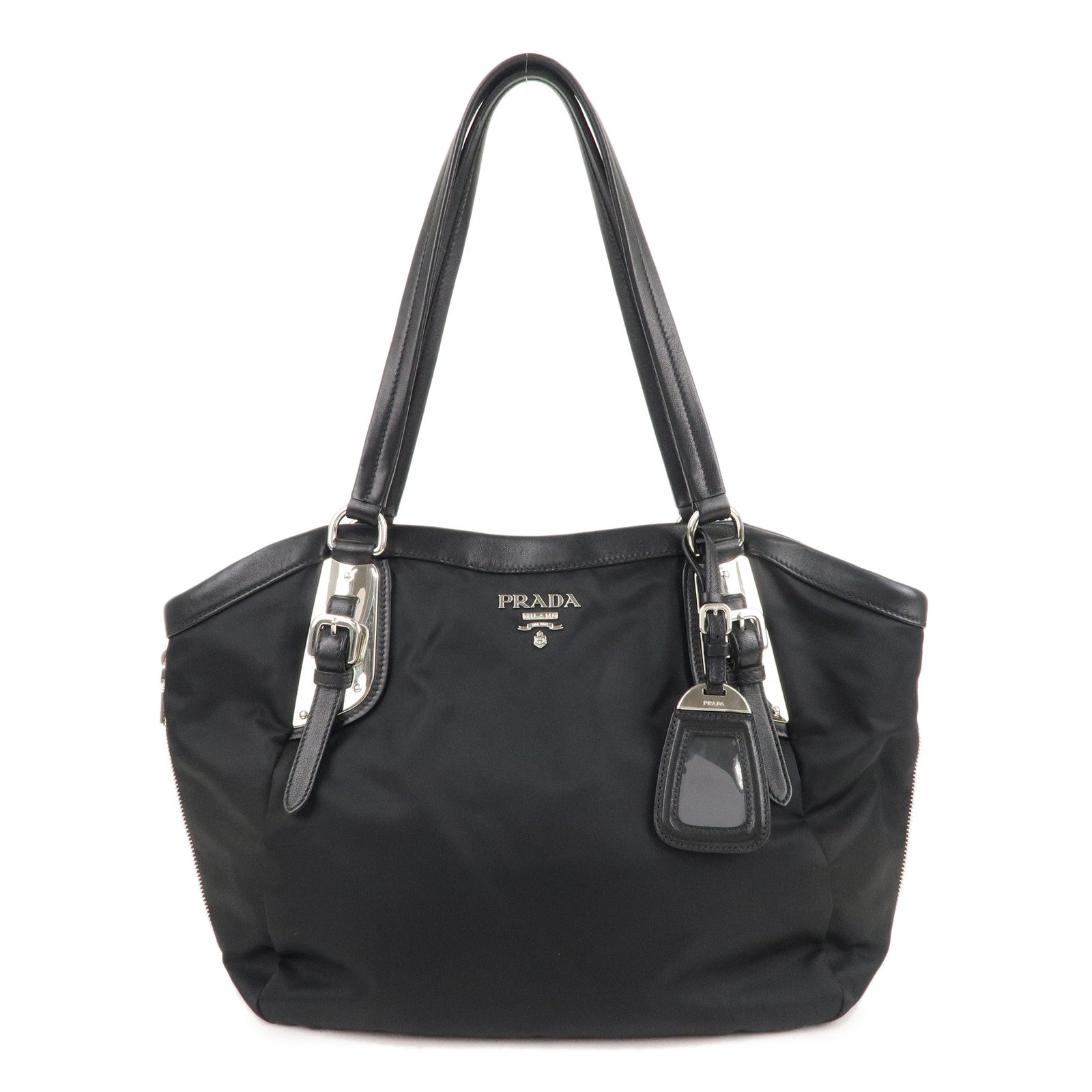 Prada Prada Nylon Leather Tote Bag Shoulder Bag Black