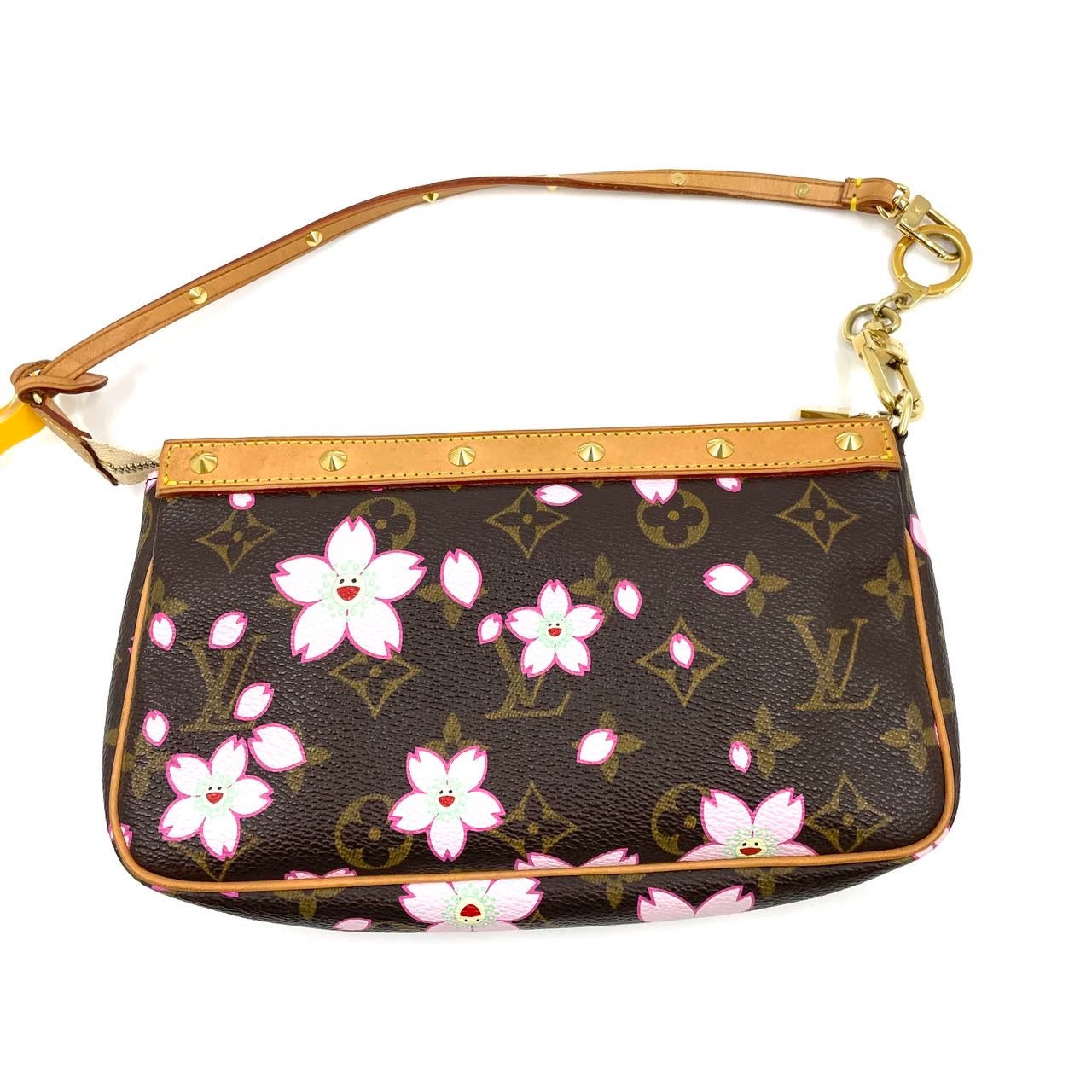 Louis Vuitton x Takashi Murakami Cherry Blossom Monogram Brown Pochette Clutch Bag Accessoire 1