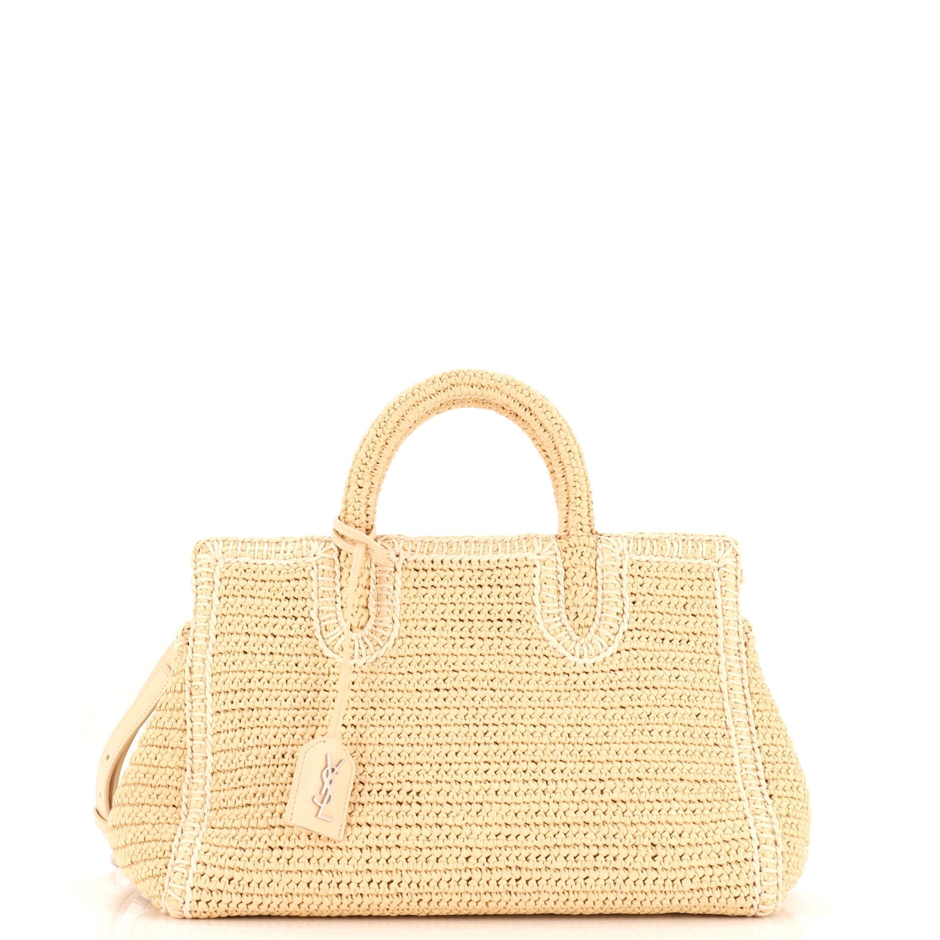 YSL Saint Laurent Saint Laurent Trending Rive Gauche Cabas Travel Raffia Woven Travel Bag