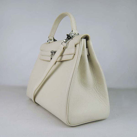 Hermes Luxury Kelly Cm Togo Handbag Leather Beige Travel Bag