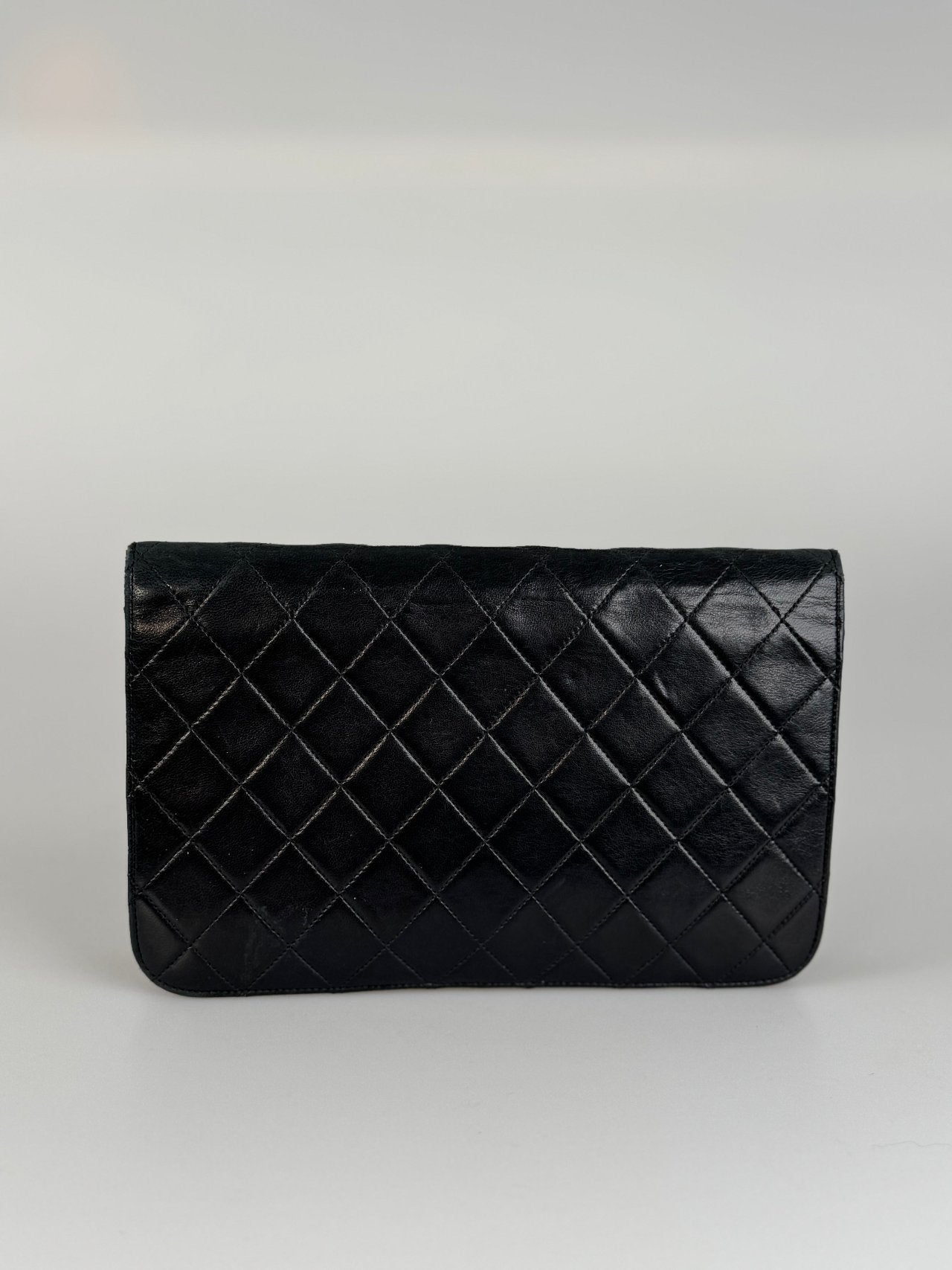 Chanel   Matelassé Lambskin Shoulder Bag in Black with 24 k gold hardware