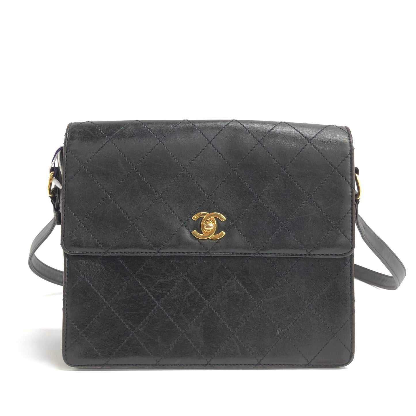 Chanel Kelly Flap Adjustable 24k Hardware Black Gold Leather Shoulder Bag