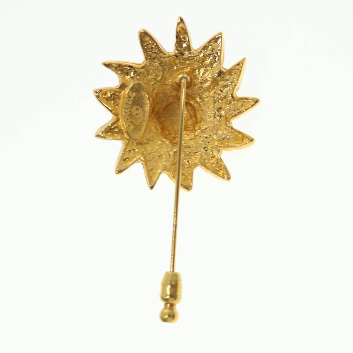 Chanel Brooch metal Gold CC Auth