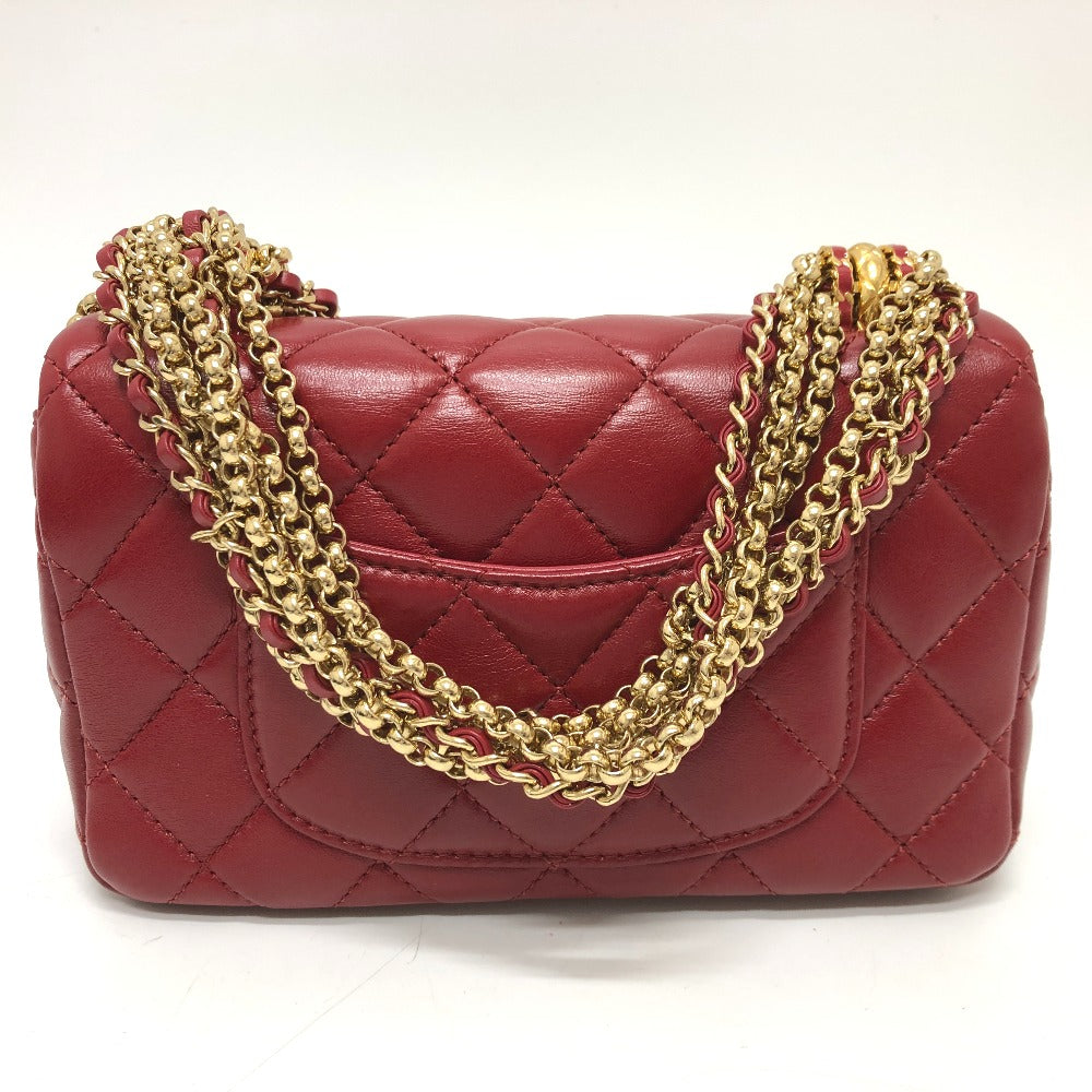 Chanel lambskin COCO Mark Matrasse Red Shoulder Bag
