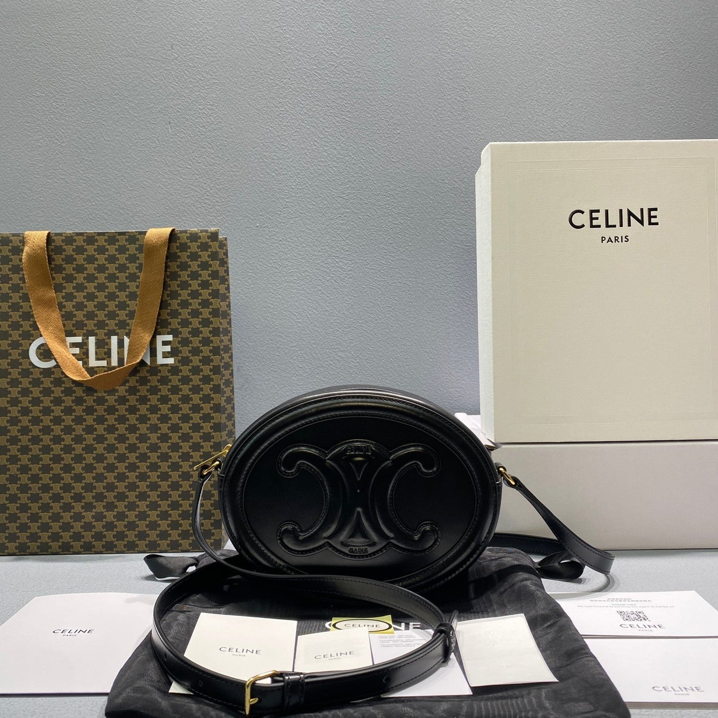 Top Quality Oval Bag Cuir Triomphe For Black Travel Bag