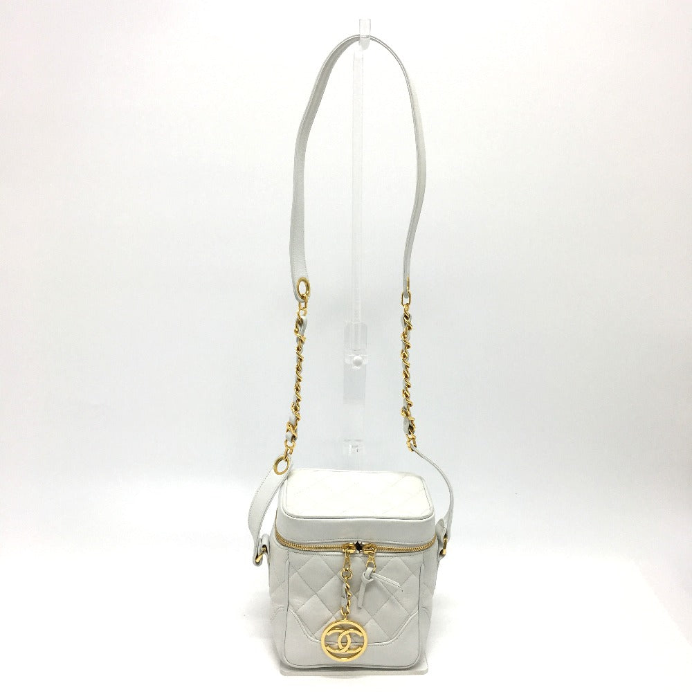 Chanel lambskin CC COCO Mark Matrasse White Shoulder Bag