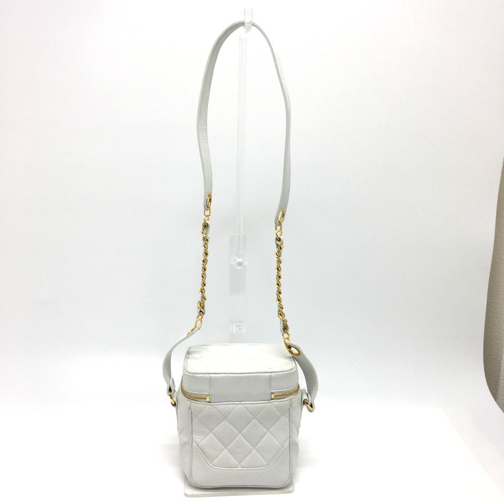 Chanel lambskin CC COCO Mark Matrasse White Shoulder Bag
