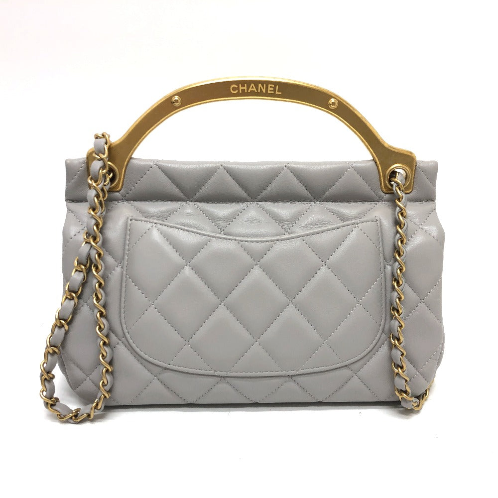 Chanel lambskin Matrasse Gray Shoulder Bag