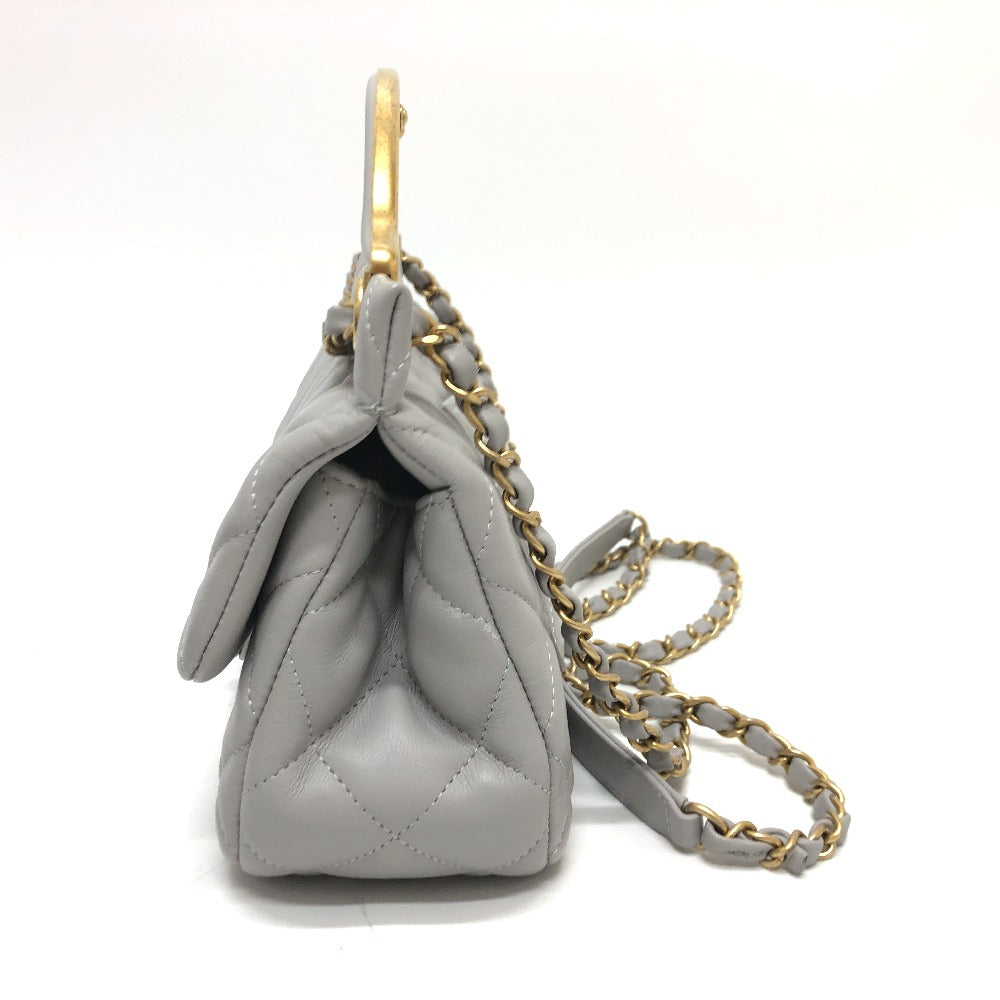 Chanel lambskin Matrasse Gray Shoulder Bag