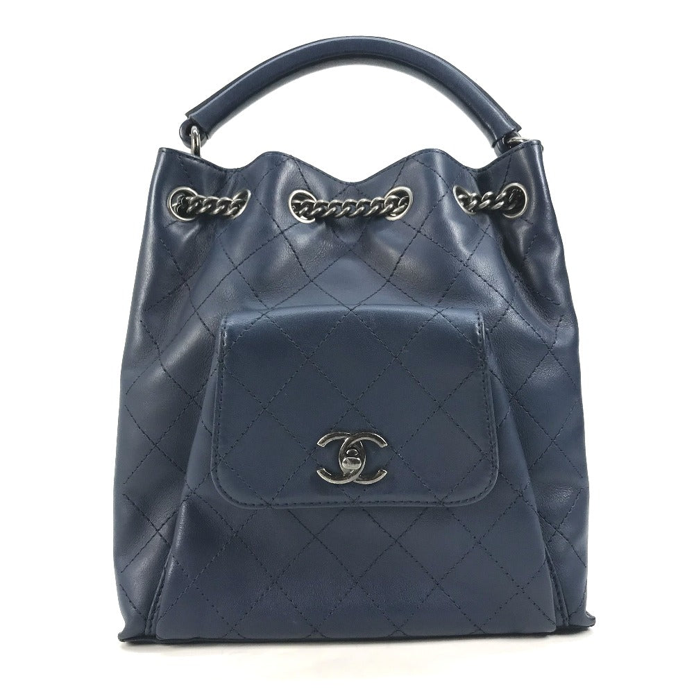 Chanel Matelasse CC COCO Mark Blue Leather Shoulder Bag