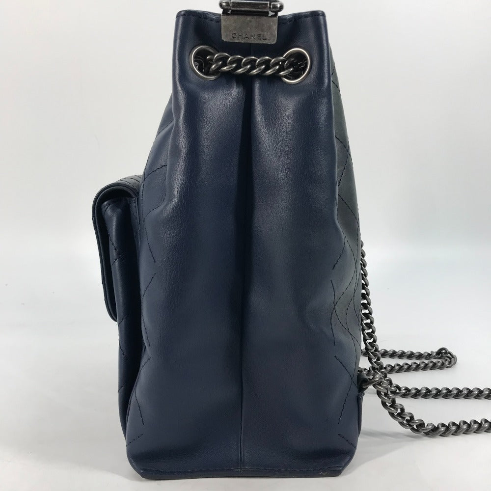 Chanel Matelasse CC COCO Mark Blue Leather Shoulder Bag