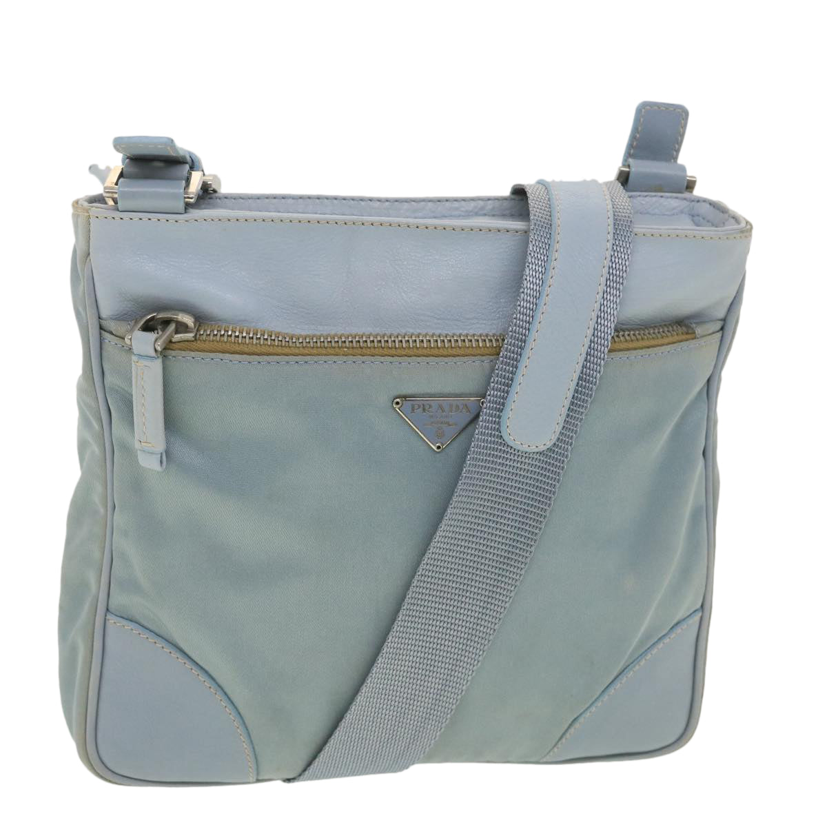 Prada Shoulder Bag Light Nylon Blue Light Blue 38317