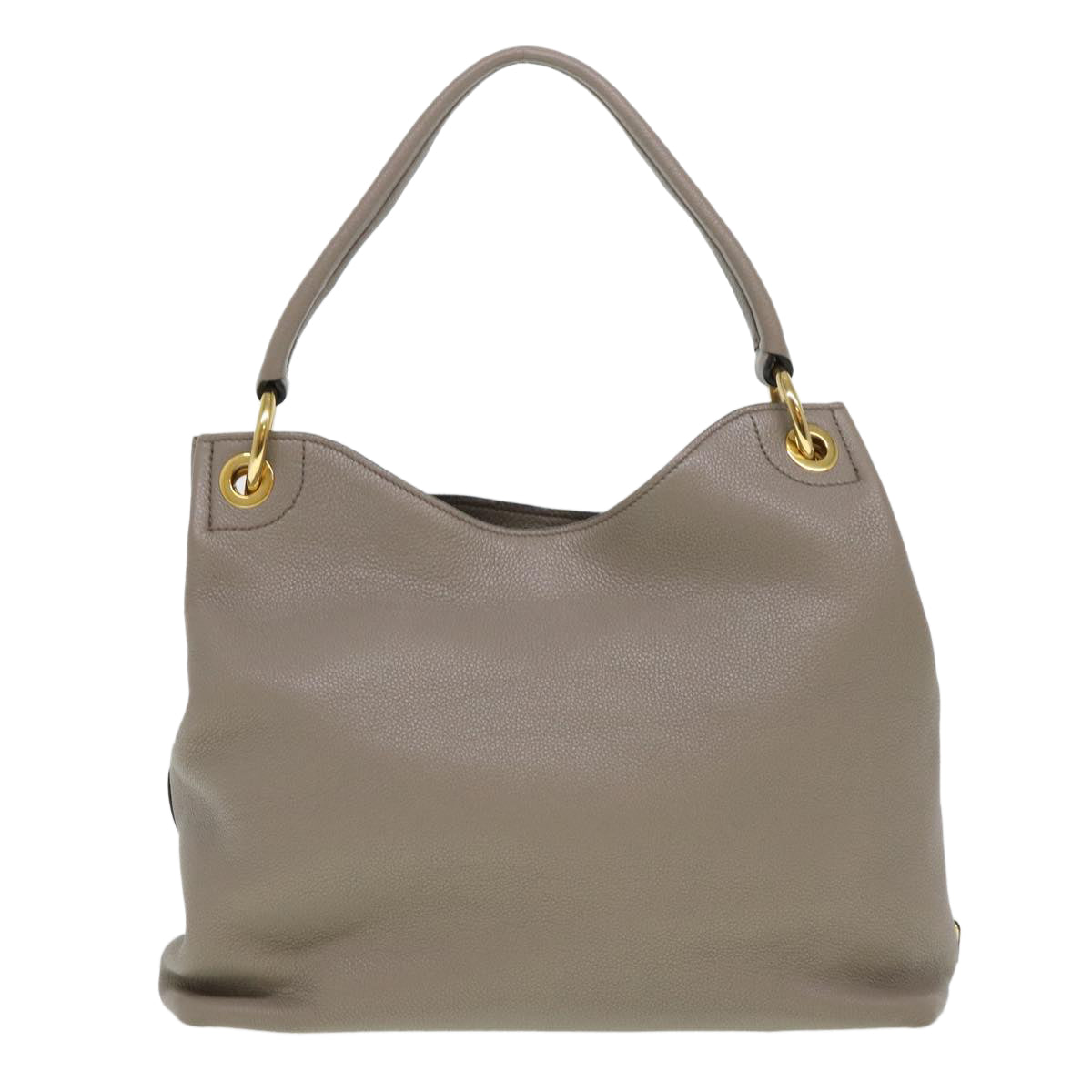 Prada Shoulder Bag Buffalo Goat Fur Leather Gray
