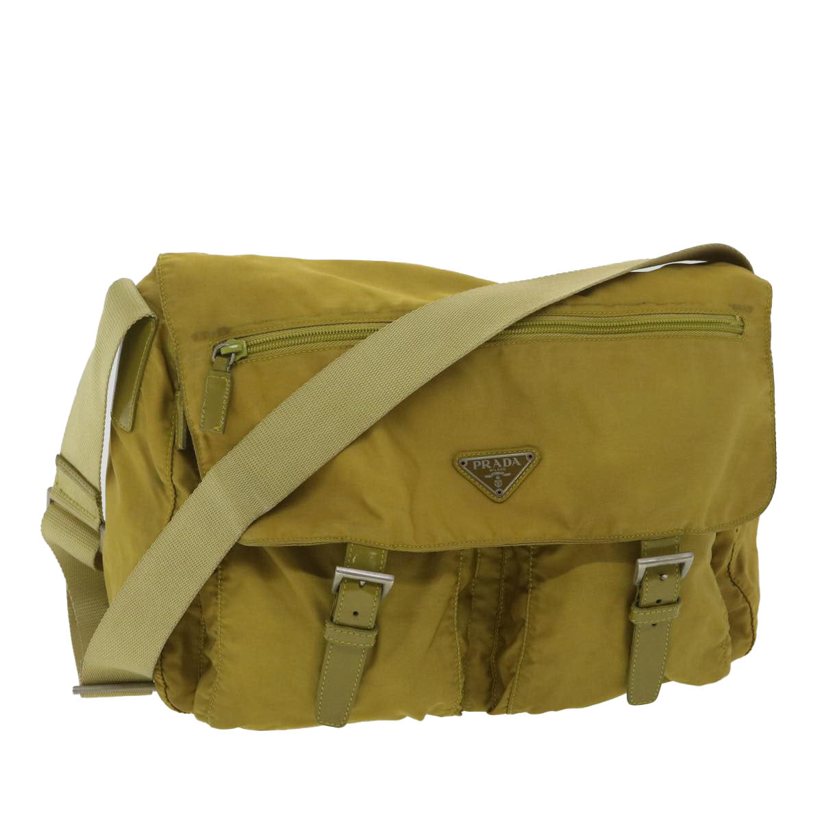 Prada Shoulder Bag Nylon Yellow