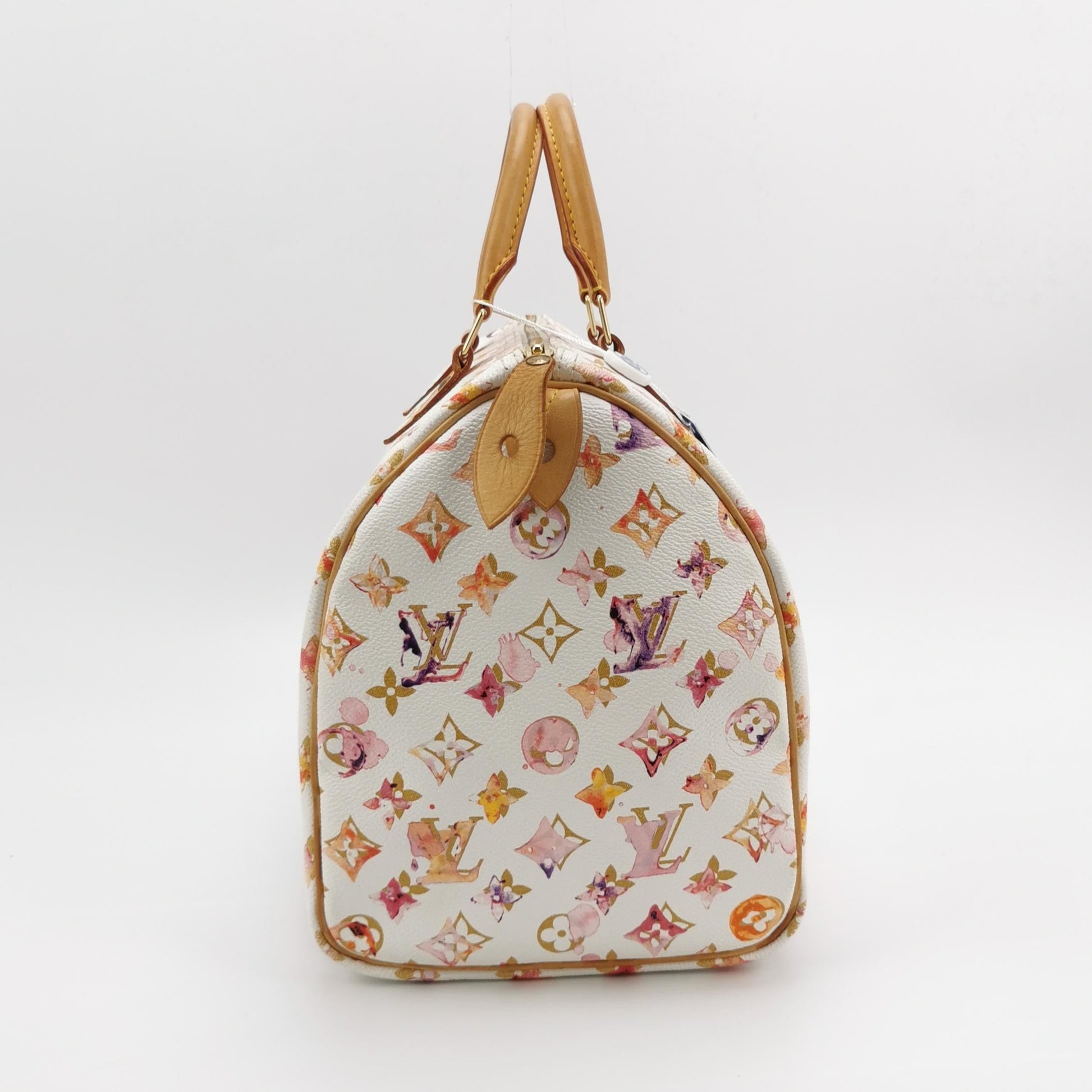 Louis Vuitton Speedy 35 Watercolor Richard Prince Monogram Pink Handbag