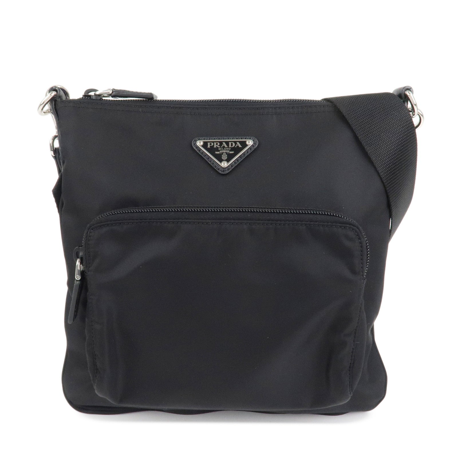 Crossbody Bag Triangle Shoulder Bag d Leather Nylon Black