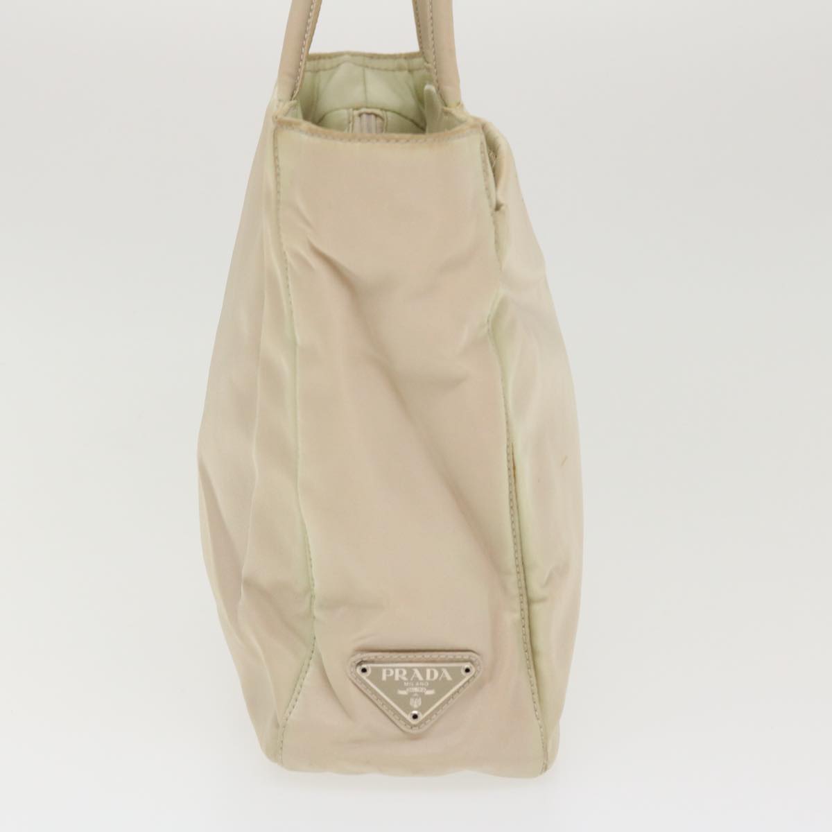 Prada Hand Bag Nylon Cream Travel Bag