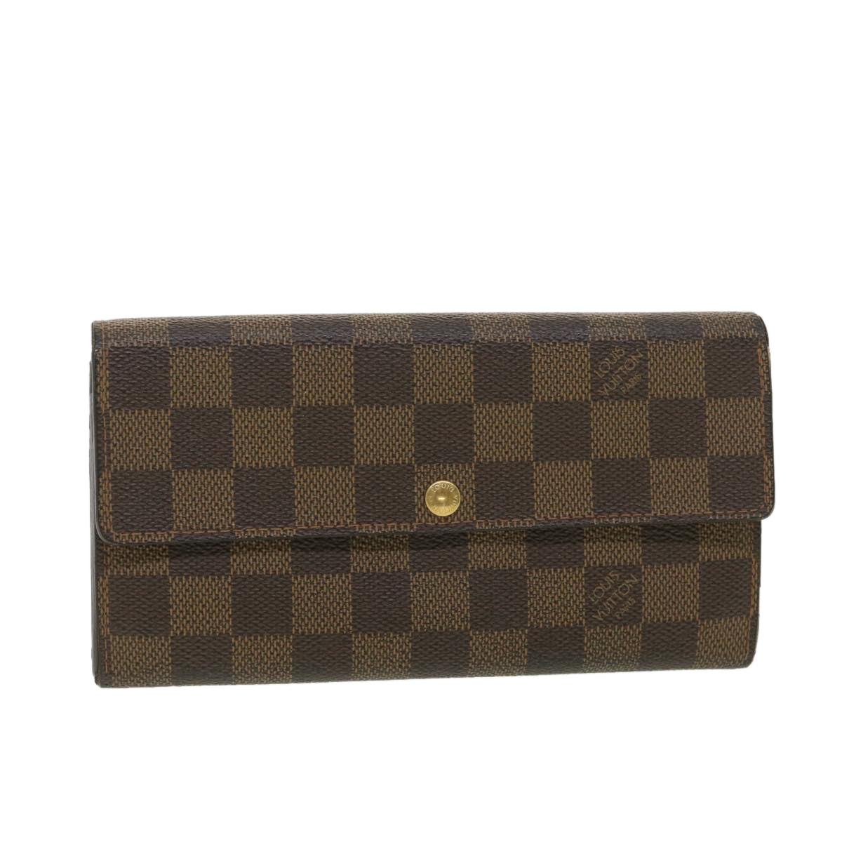Louis Vuitton Damier Ebene Portefeuille Sarah Long Wallet LV
