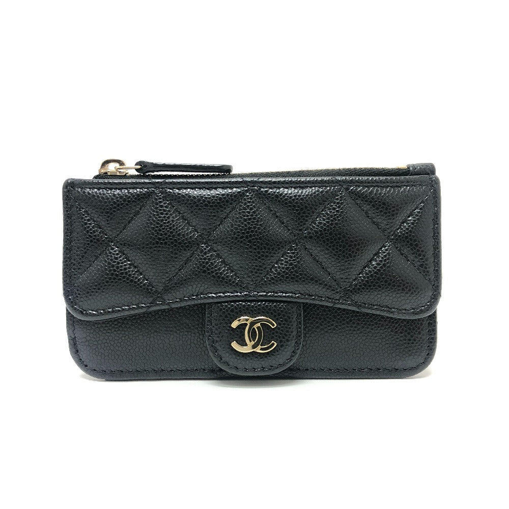 Chanel Coin Caviar skin COCO Mark Matelasse Black Handbag