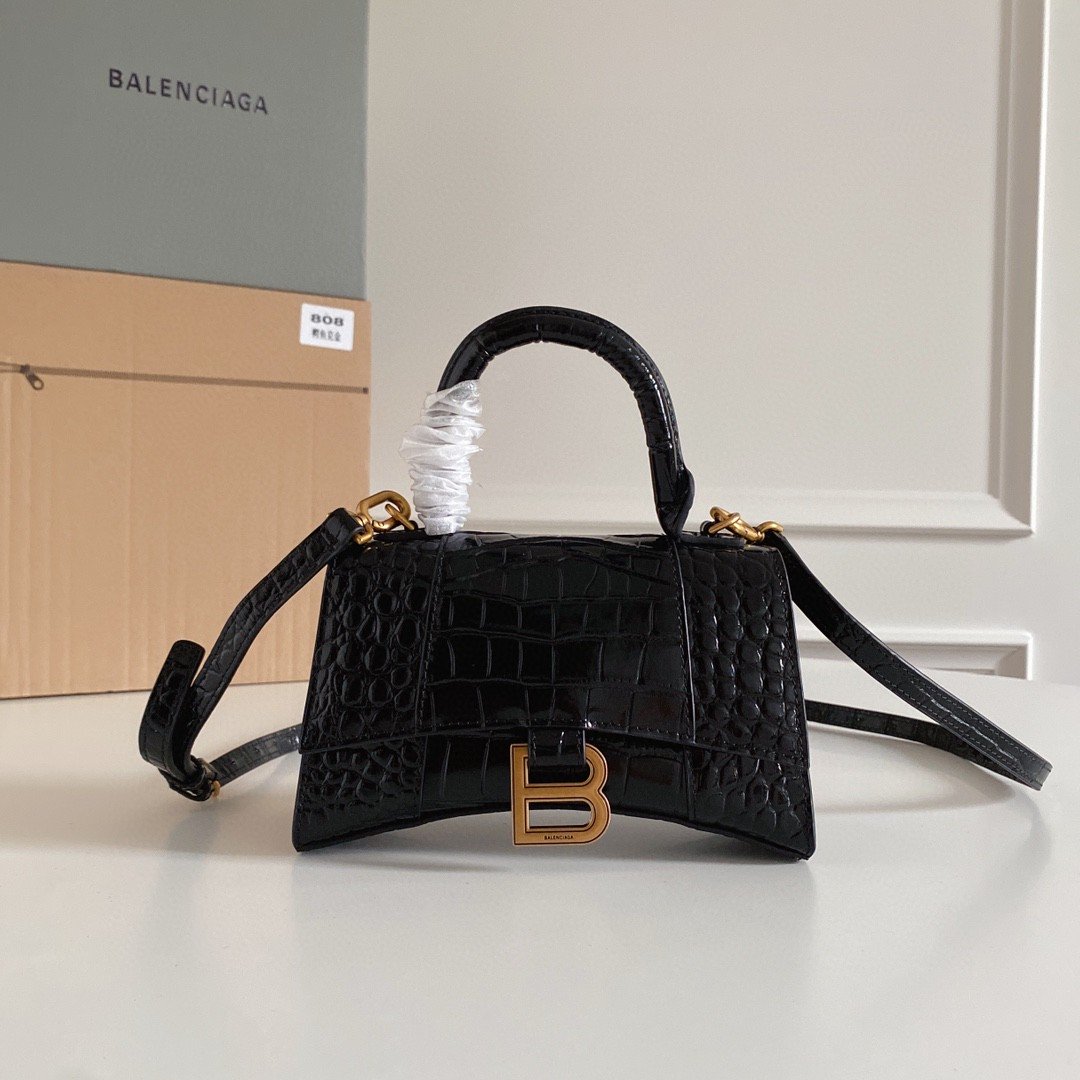 Balenciaga Hourglass XS , s Black Travel Bag