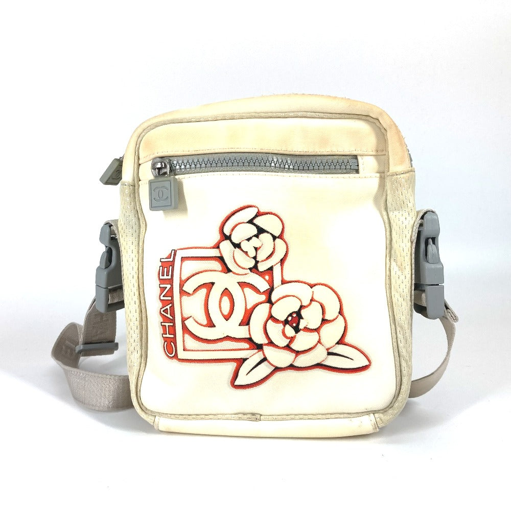 CHANEL Shoulder Bag Nylon white Sports Camellia CC COCO Mark Women  