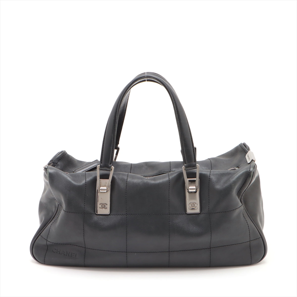 Chanel Chocolate Bar  HandBag Black Silver G  7th