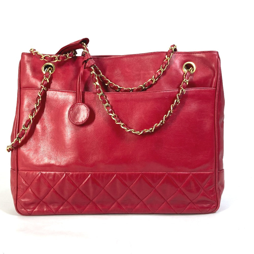 Chanel quilting matelasse Red Leather Shoulder Bag