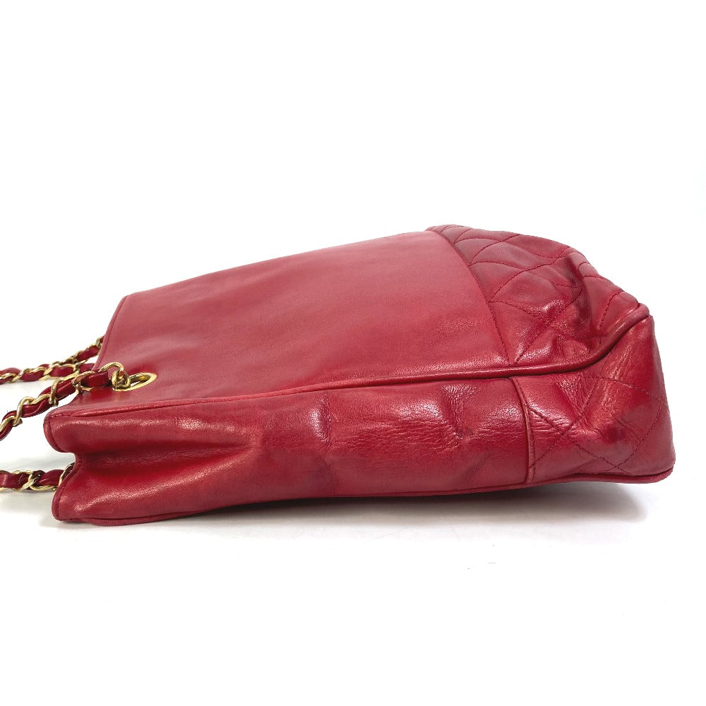 Chanel quilting matelasse Red Leather Shoulder Bag