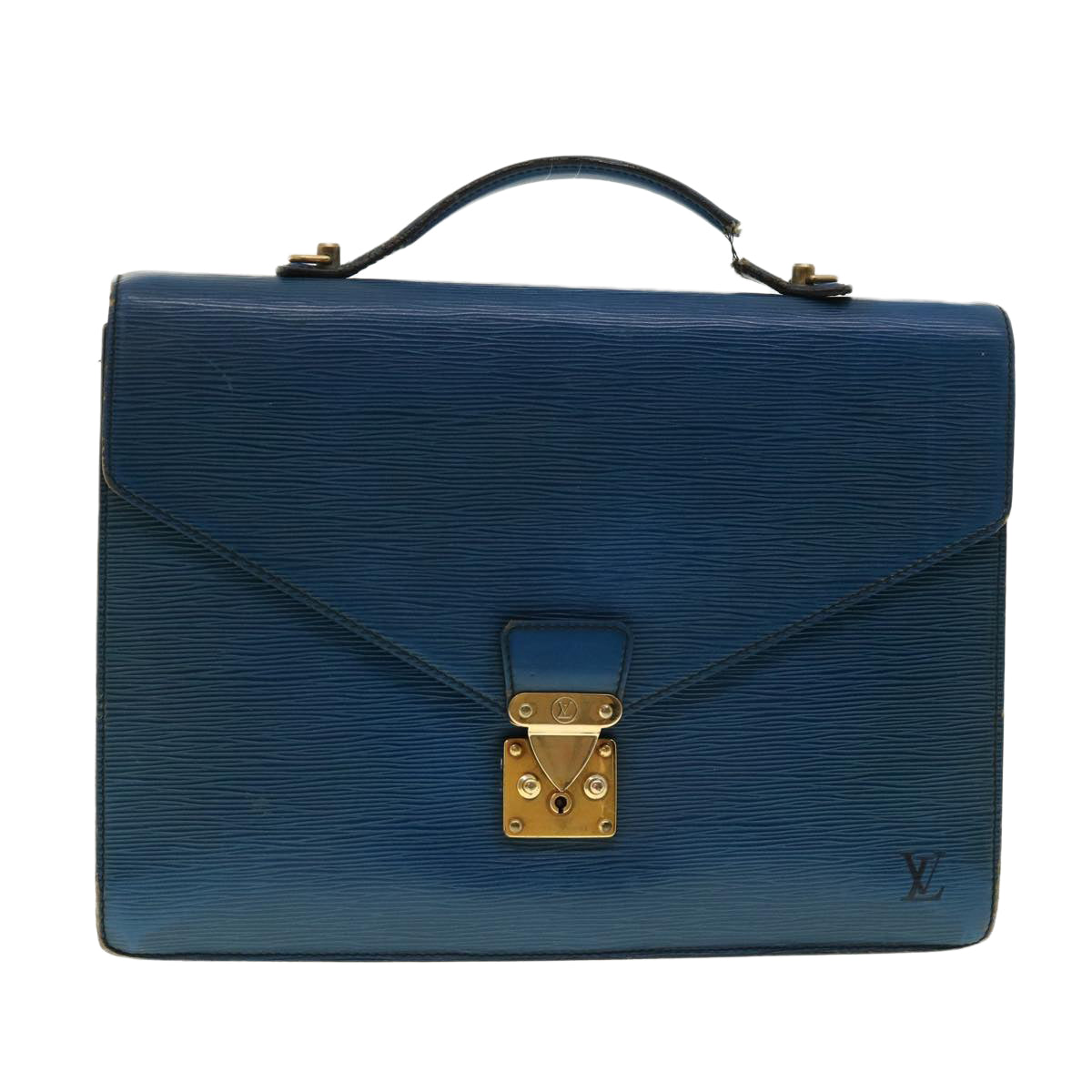 LOUIS VUITTON Epi Porte Documents Bandouliere Business Bag Toledo Blue LV 39267