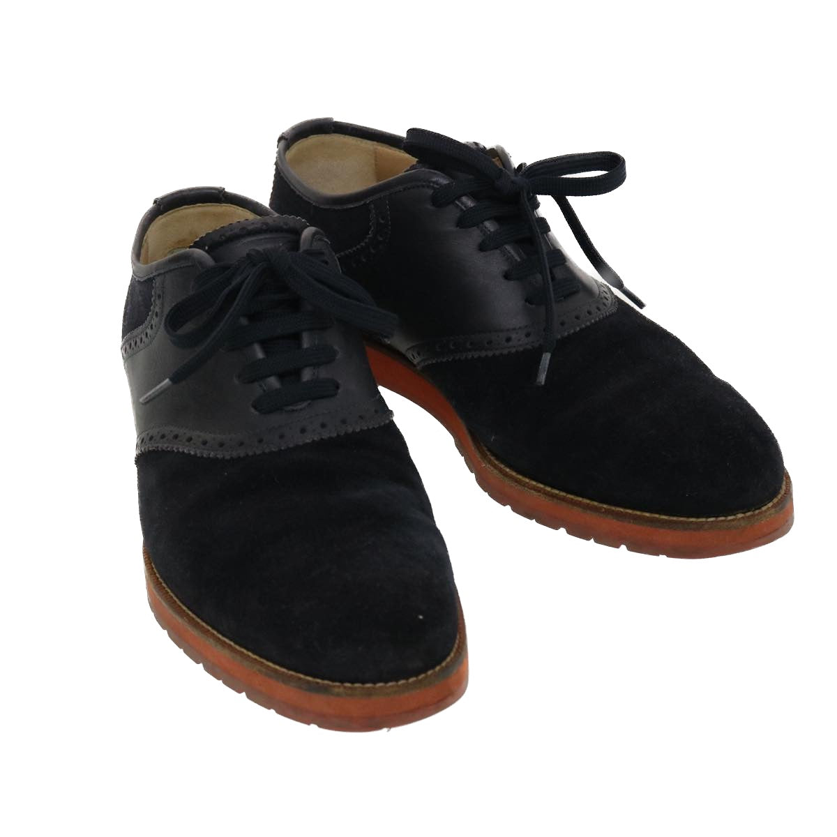 LOUIS VUITTON Shoes Suede Leather 6M Black LV 39347