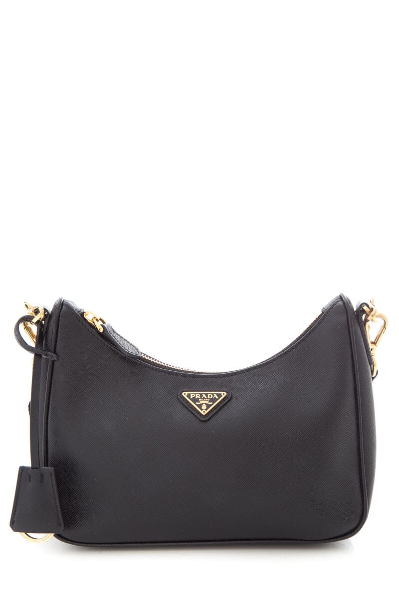 Prada Lux Re Edition Handbag Leather Saffiano Black Travel Bag
