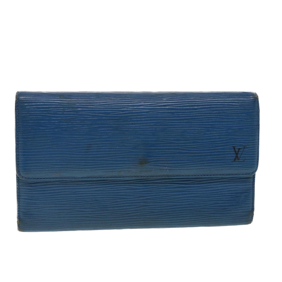 Louis Vuitton Epi Porte Tresor International Long Wallet Blue