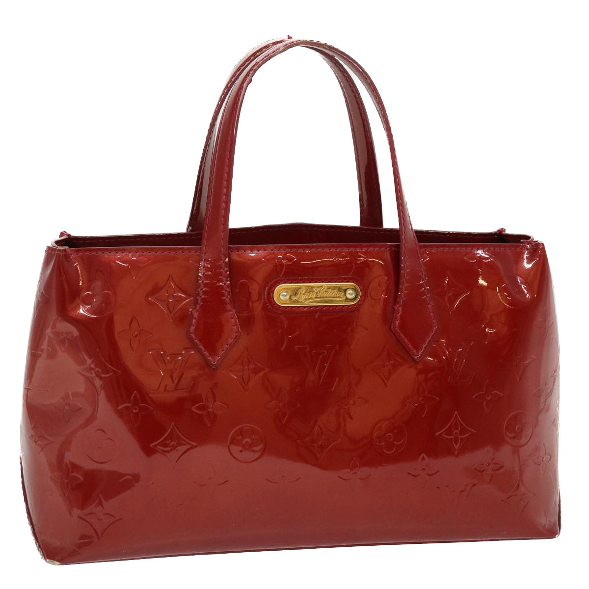 LOUIS VUITTON Monogram Vernis Wilshire PM Hand Bag Red M93642 LV 39604