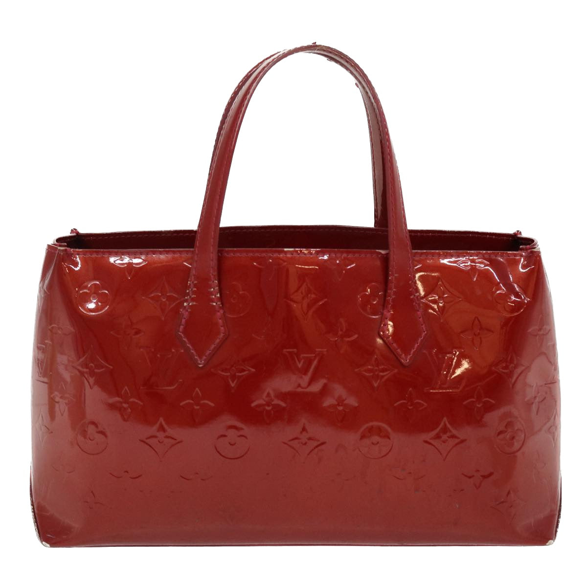 LOUIS VUITTON Monogram Vernis Wilshire PM Hand Bag Red M93642 LV 39604