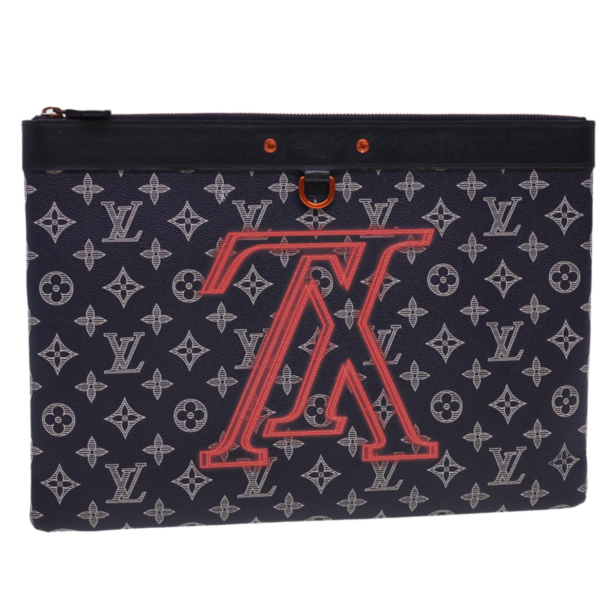 LOUIS VUITTON Monogram Ink Pochette Apollo Clutch Bag Navy M62905 LV 39644A
